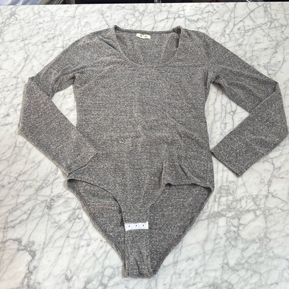 Madewell Heather Gray Song Scoop Jersey Bodysuit XL
